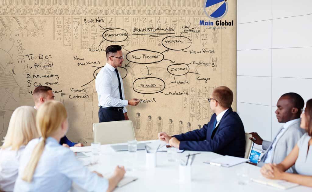 Image of artistic design zero ghosting writable Hieroglyphs wall covering