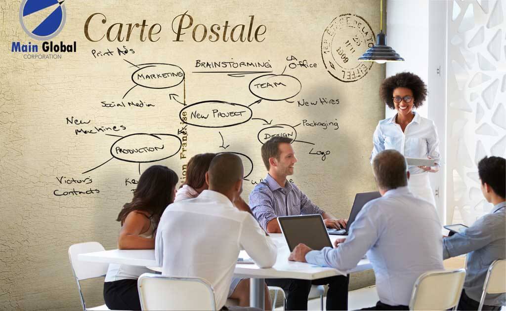 Image of artistic design zero ghosting writable Postcard wall covering