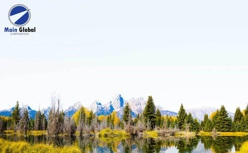Image of landscape theme design zero ghosting writable grand tetons wall covering