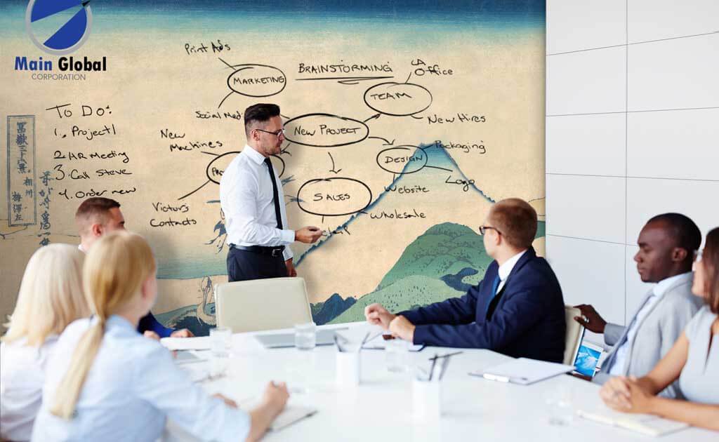 Image of artistic design zero ghosting writable Landscape Japanese wall covering