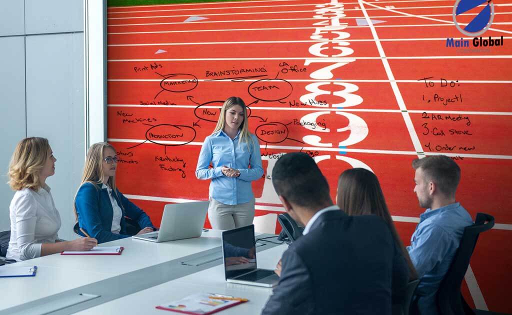 Image of Motivational design zero ghosting writable Track wall covering
