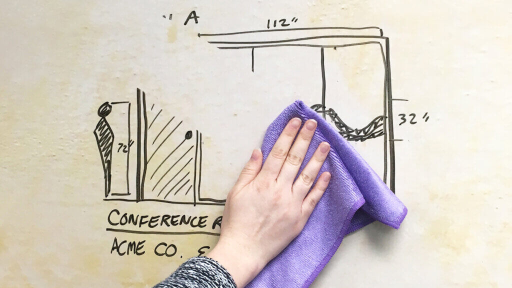 cleaning dry erase wall